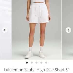 Lululemon Scuba Short White. NWT 5” inseam.  Size 8.